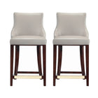 Manhattan Comfort - Shubert tabouret de comptoir moderne en similicuir 22,64" - gris clair - lot de 2-Tabouret de comptoir moderne avec dossier parfait pour une utilisation au comptoir et dans la cuisine. Ensemble de 2