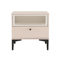 Manhattan Comfort - Table de nuit moderne Amara 50 cm - Rose pâle et blanc-Table de nuit moderne pour chambre et salon