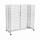 Wamaco - Kit de base pour gondole avec Quatre panneaux grillagés 2 x 4 pieds - Chrome-Kit tout-en-un - Inutile de chercher quelles pièces de grille s'assemblent entre elles, car une fois monté, ce kit constitue un présentoir gondole fonctionnel.