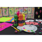 Prang - Peinture Tempera fluorescente lavable - 16 oz - couleurs assorties - paquet de 6-Une pose transparente qui fournit à votre peinture des couleurs vibrantes à couper le souffle