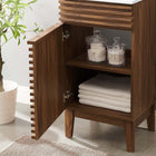 Modway - Render 18" Armoire à coiffeuse de salle de bain - Blanc noyer-Porte à fermeture douce