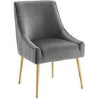 Modway - Discern Dos plissé Velours Performance Rembourré Chaise à manger Ensemble de 2 - Gris-Tissu résistant aux taches durable