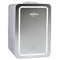 Koolatron - Réfrigérateur Cosmetics avec miroir de maquillage et anneau lumineux LED - 6 L-Capacité de 6 L (6,3 pintes) avec panier de porte et étagère amovible