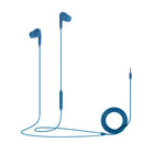 Basic Tech Écouteurs intra-auriculaires avec fil avec contrôle du volume et microphone intégré - Bleu-Confortable