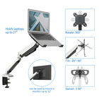 ShoppingAll - Support pour ordinateur portable entièrement réglable avec ressort à gaz, blanc-6