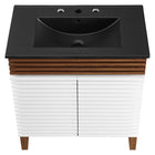 Modway - Render 30" Vanette de salle de bain - Noyer blanc Noir-8
