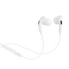 Basic Tech Écouteurs intra-auriculaires avec fil avec contrôle du volume et microphone intégré - Blanc-Contrôle du volume