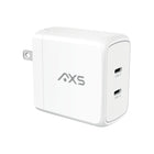 AXS - 65W PROCharge Chargeur mural PD GRS avec double port - Blanc-Rendement énergétique élevé : La puce de charge intelligente ajuste la puissance de sortie en fonction des besoins de l'appareil