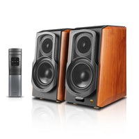 Edifier - S1000W Bibliothèque d'enceinte active audiophile WiFi 2.0 avec connexion à plusieurs entrées - Brun-Bénéficiez d'une qualité sonore de qualité audiophile avec un signal audio haute résolution 24 bits/192 kHz, offrant une reproduction audio cristalline et des détails exceptionnels