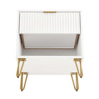 Manhattan Comfort - DUMBO Table de nuit moderne 1 tiroir 20,07" - Blanc - Lot de 2-10