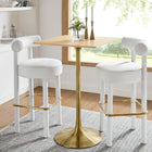 Modway - Lippa 28 po Carré Bois Bar Table, Or Naturel-Socle métallique résistant aux éclats