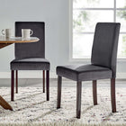 Modway - Prosper Velours rembourré Fauteuil d’appoint de salle à manger Ensemble de 2 - Gris-Tissu résistant aux taches durable