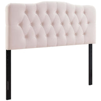 Modway - Annabel Touffe de diamant Performance Velvet Tête de lit complète, Rose-Tête de lit complète luxueuse