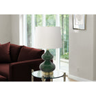 Monarch Specialties - Luminaire - 24 po H Lampe De Table - Verre Vert - Abat-Jour Ivoire / Crème - Contemporain-L'interrupteur rotatif pratique à trois voies peut accueillir une ampoule triphasée jusqu'à 100 W (non incluse) pour personnaliser l'éclairage et l'ambiance d'un salon, d'une chambre ou d'un bureau