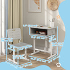 Qaba - Ensemble bureau et chaise pour enfants, bureau et chaise d’étude réglables en hauteur - gris-Le cadre en acier offre une stabilité à toute épreuve pour un apprentissage sûr et concentré  
