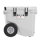 RovR - RollR 45 Glacière rigide à roulettes pintes avec poignée télescopique - Poudre-Les pneus gonflables tout-terrain RollR 9'' glissent sans effort sur le sable, la terre et l’herbe durs