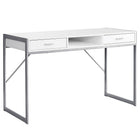 Monarch Specialties - 7364 Bureau 48 po L - Blanc/Metal Argent-Fini blanc avec robuste base en métal argenté