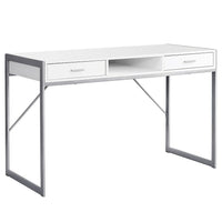 Monarch Specialties - 7364 Bureau 48 po L - Blanc/Metal Argent-Fini blanc avec robuste base en métal argenté