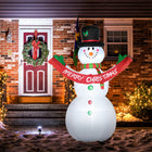 HOMCOM - Bonhomme de neige gonflable - décoration de Noël avec lumières LED-Lumières LED intégrées pour l'affichage de nuit 