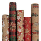JAM Paper Rouleaux de papier emballage Kraft, ensemble de Noël, 125 pi2, 5/paquet (165K5KRCHR)-Quantité : Cinq (5) rouleaux