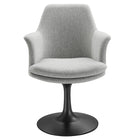 Modway - Lippa Salle à manger pivotante Rembourré Fauteuil - Noir Gris clair-8
