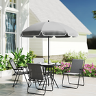 Outsunny - Ensemble de salle à manger de patio avec parasol - ensemble de patio extérieur pliant - gris-Assise en maille respirante pour une assise fraîche lors des journées chaudes