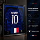Frameworth - Coupe du Monde FIFA 2026 Officielle France Kylian Mbappe Cadre Réplique de Maillot - 25,75 po x 33,75 po-Arrive prêt à accrocher et constitue un cadeau remarquable pour les amateurs de soccer et les collectionneurs.
