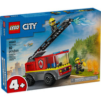 LEGO - Camion échelle de pompiers City - 82 pièces-Jouet de pompier LEGO City Fire Ladder Truck pour 4 ans et plus
