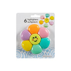 Merangue - Surligneur Visage Fleur - pointe biseautée - couleurs variées-6 couleurs pastel dans un seul surligneur