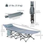 Outsunny - Lit de camp pliant pour adultes avec matelas et oreiller, gris foncé-Facile à plier dans le sac de rangement inclus