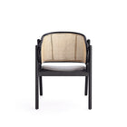 Manhattan Comfort - Versailles fauteuil style industriel chic 23,62" - noir et cannage naturel - lot de 2-Mesures de la hauteur du siège : 16,93 po avec une capacité de poids de 275 lb