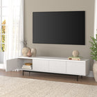 Hudson&Canal - Meuble TV Whitman pour téléviseurs jusqu'à 85 pouces - Blanc-Dimensions du produit : 15,5" L x 78,5" l x 20" H
