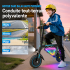 Gyrocopters - Trottinette électrique pour enfants Radi8 - Vitesse 25 km/h - Autonomie 20 km - Éclairage LED - Noir-Le Radi8 offre une autonomie impressionnante allant jusqu'à 25 km avec une seule charge, permettant de profiter de longues heures de plaisir en plein air avant de devoir le rebrancher