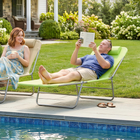 Outsunny - Chaise longue d’extérieur - chaise pliante inclinable réglable - vert-Chaise longue à triple pliage avec 5 angles réglables
