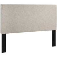 Modway - Taylor Tissu de lin rembourré Tête de lit complète / Queen, Beige-Tête de lit pleine taille / Queen