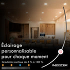 Impotek - Luminaire encastré orientable DEL 4 po 9W 5CCT gradable – Paquet de 4-Kit d’installation pratique - Votre expérience d’installation sans tracas est notre priorité. Chaque lumière est livrée avec des connecteurs de câbles, des protecteurs de câbles et un gabarit de découpe, simplifiant le processus d’installation et le rendant simple et convivial