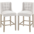 HOMCOM - Tabourets de bar modernes rembourrés hauteur comptoir - beige - paquet de 2-Emballé par lot de 2 
