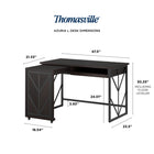 Thomasville - Bureau Azuria de 48 po de largeur avec rallonge coulissante et centre d’alimentation, espresso-Garantie limitée du fabricant de 1 an