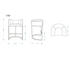 Manhattan Comfort - Cosmopolitan tabouret de comptoir moderne du milieu du siècle de 23,7" en similicuir gris et noir, lot de 3-Coussin de siège intégré recouvert de similicuir avec rembourrage rempli de mousse haute densité