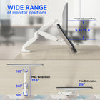 ShoppingAll - Support de moniteur VESA simple avec bras à ressort à gaz entièrement réglable et pince de bureau - Blanc-6