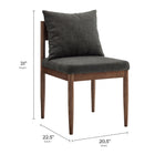 Modway - Remington Fauteuil d’appoint de salle à manger - Charbon de bois-Oreiller arrière amovible avec tissu en tissage à tissage slug