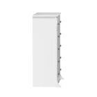 PrepacMC – Commode à 5 tiroirs Monterey, 45 1/4 po, blanc-Côtés des tiroirs en vrai bois verni incolore