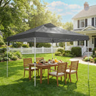 Outsunny - Auvent pliant imperméable 9.8 pi l x 9.8 pi L - Gris foncé-La structure métallique renforcée résiste à des vents de 8,8 lb et à 44 lb de neige