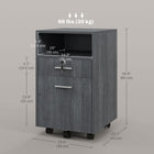 Vinsetto - Classeur 2 tiroirs pour dossiers lettre/A4 avec serrure - gris-5 roulettes universelles assurent un déplacement facile, dont 2 équipées de freins pour plus de sécurité 
