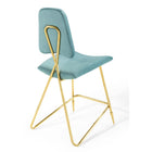 Modway - Ponder Performance Velvet Tabouret de comptoir - Bleu de mer-Capacité de poids : 330 lb