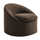 Modway - Sadie Slipcover Mélange de lin Chaise d’accent ronde - Cacao-Chaise ronde d’accent couverte
