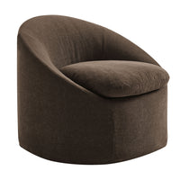 Modway - Sadie Slipcover Mélange de lin Chaise d’accent ronde - Cacao-Chaise ronde d’accent couverte
