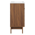 Modway - Render 18" Armoire à coiffeuse de salle de bain - Blanc noyer-Comptoir intégré