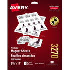 Avery - Feuilles aimantées imprimables, 8½ po x 11 po-Créez des rappels magnétiques personnalisés, des cartes de visite, des numéros de téléphone d'urgence et bien plus encore