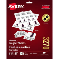 Avery - Feuilles aimantées imprimables, 8½ po x 11 po-Créez des rappels magnétiques personnalisés, des cartes de visite, des numéros de téléphone d'urgence et bien plus encore